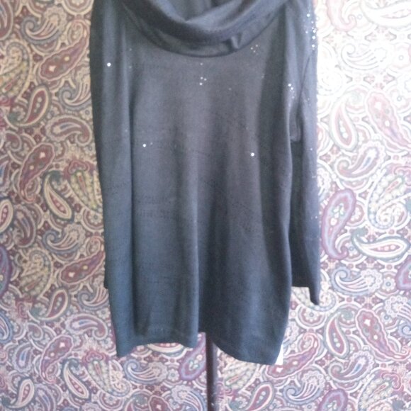 Lily Morgan XL Black Long Sleeve Sweater - Picture 1 of 3